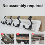 SKOLOO 24-Inch Wood Coat Rack Wall Mount with 4 Triple Hooks - Ideal for Family Entrances, Classrooms, and Pet Supplies Storage - Perfect Coat Hooks for Wall,Distressed White Wash