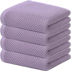Kitinjoy 100% Cotton Waffle Weave Kitchen Towels, 4-Pack Super Soft and Absorbent Dish Towels for Drying Dishes, Kitchen Hand Towels, 13 in x 28 in, Lavender