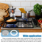 6 Pieces Moka Pot Replacement Cup Gasket with 2 Pcs Stainless Filter Silicone Moka Express Replacement Seals Funnel Kits Compatible Espresso Coffee Maker Parts(2-cup)