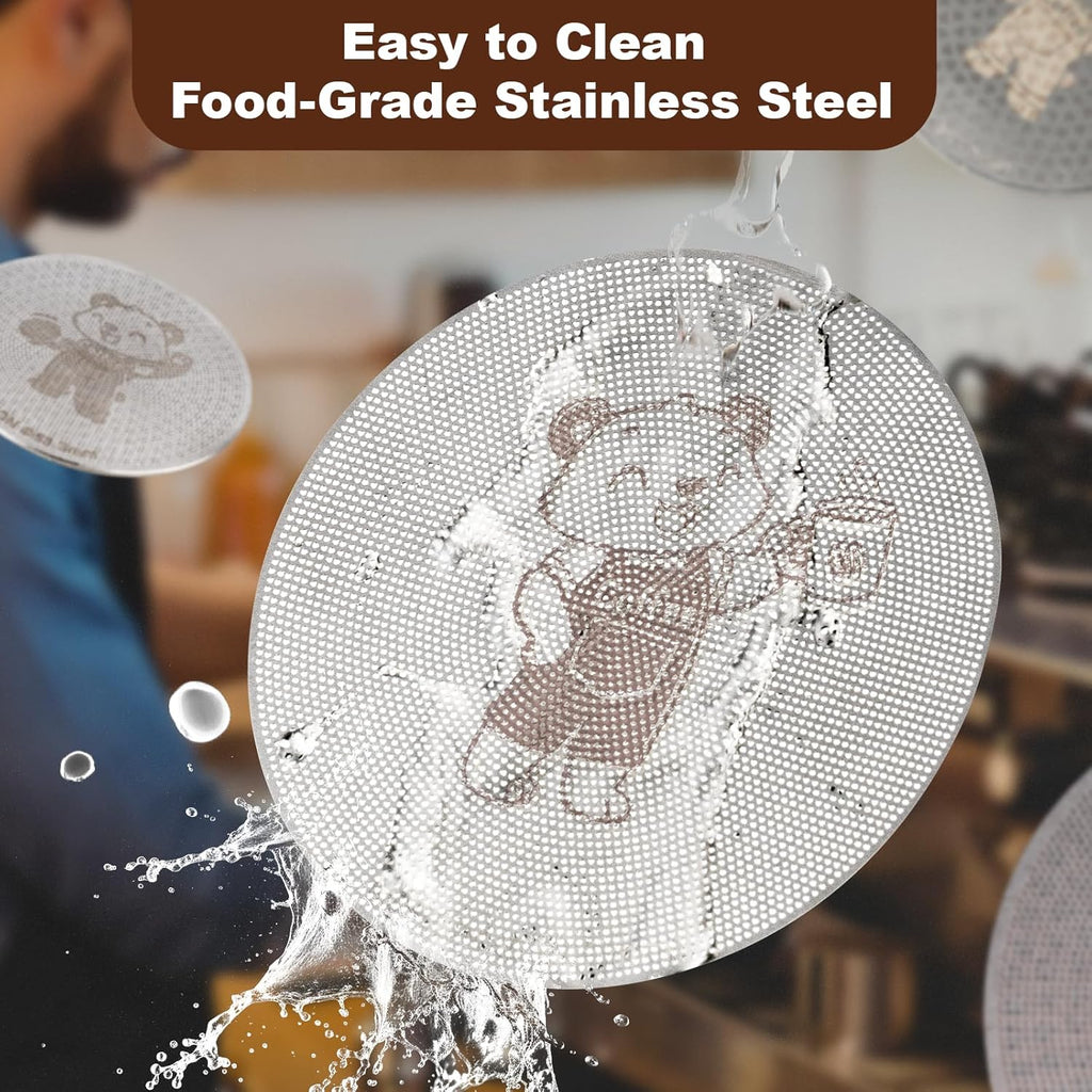 MEION 53.3mm Espresso Puck Screen-3 Pack 0.2mm Ultra Thin Espresso Puck, Stainless Steel Reusable Coffee Filter, Compatible with Espresso Machine 54mm Portafilter Basket