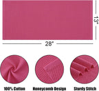 Kitinjoy 100% Cotton Waffle Weave Kitchen Towels, 4-Pack Super Soft and Absorbent Dish Towels for Drying Dishes, Kitchen Hand Towels, 13 in x 28 in, Hot Pink