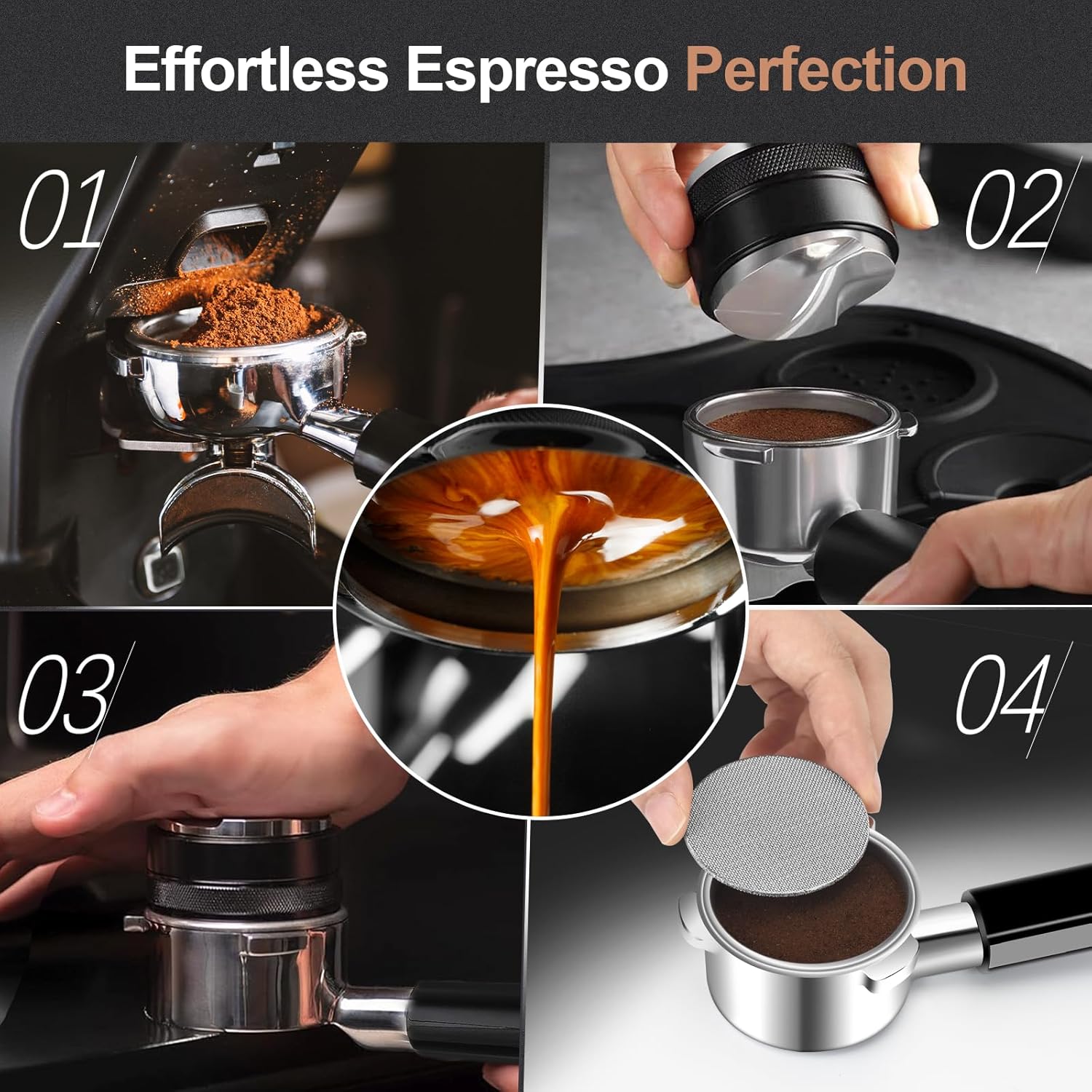 51mm Bottomless Portafilter & Puck Screen, 2 Ears Stainless Steel Head, Only Compatible with De'Longhi ECP3420, EC155, BCO430, EC260, and ECP3120, Includes 304 Stainless Steel Filter Basket