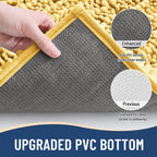 Arotive Luxury Chenille Bathroom Rug Mat, Extra Soft Thick Absorbent Shaggy Bath Rugs, Non-Slip Machine Wash Dry, Plush Bath Mats for Bathroom, Shower and Tub, 30x17, Yellow