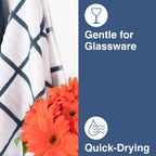 All-Clad Checked Kitchen Towel: Highly Absorbent, Super Soft Long Lasting - 100% Cotton, 17"x30" Tea Towel for Cleaning & Drying Dishes, Pans, Glassware, or Countertops, (1-Pack), Indigo