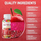 (2 Pack) Keto Apple Cider Vinegar Gummies, Keto ACV Gummy Diet Supplement, Advanced 1500mg ACV Gummies with Folate, B12、B6 and Keto Support for Women Men, Gelatin- Free, Vegan & Non-GMO (Multi-Flavor)