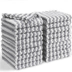 Homaxy 18 Pack Kitchen Dish Cloths, Ultra Soft and Absorbent Dish Towels, Reusable Fast Drying Microfiber Cleaning Cloth, Coral Velvet Wave Design No-lint,10 x 10 inches, Grey