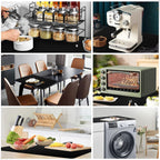 Ewen 25.6x17.7in Large Silicone Kitchen Counter Mat, 2mm Thick Heat Resistant Countertop Protector, Baking Silicone Mat under Air Fryer Toaster Oven Microwave Coffee Maker Cutting Board Drill Black