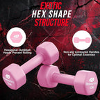 Neoprene Coated Workout Dumbbells set of 2 – Anti Roll, Non Slip with Smooth Grip Fitness & Exercise Dumbbells – Hexagon Shaped Hand Weights for Women & Men – Best Choice for Gyms & home use