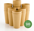 Restaurantware 16 Ounce Ripple Wall Disposable Coffee Cups, 500 Insulated Kraft Paper Tumblerss with Rolled Rim Design, Lids Sold Separately for Hot Drinks like Tea, Hot Chocolate and More
