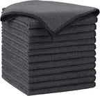 AIDEA Microfiber Cleaning Cloth-12PK, Soft Microfiber Towels for Cars, Absorbent Cleaning Rags, Lint-Free Streak-Free Wash Cloths for House, Kitchen, Window(12in.x12in), Grey