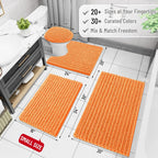Arotive Luxury Chenille Bathroom Rug Mat, Extra Soft Thick Absorbent Shaggy Bath Rugs, Non-Slip Machine Wash Dry, Plush Bath Mats for Bathroom, Shower and Tub, 47x24, Orange
