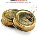 Bormioli Rocco Quattro Stagioni Glass Jars (Set of 6) - 9.25 Oz Stackable Storage Jars with Wide Mouth & Aluminum Lids - Glass Containers for Preserving, Serving, Organizing - Made in Italy