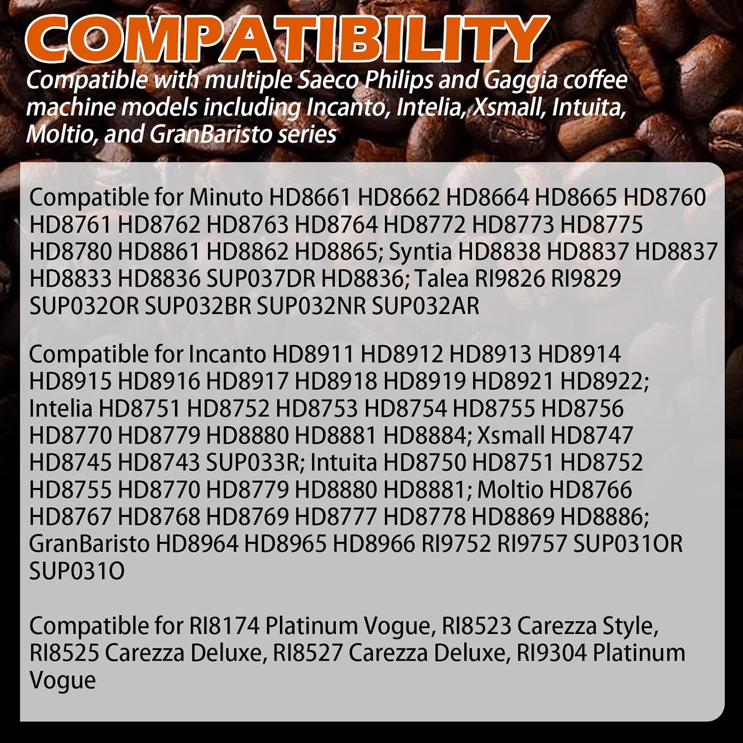 Gasket Seal Set, Compatible with Saeco Philips and Gaggia Coffee Machines,for The Water Tank, Brew Unit and Boiler Outlet