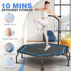 ANCHEER 50" Rebounder Trampoline for Adults- 2025 Foldable Mini Trampoline with Bar- Exercise Trampoline for Adults, Max Load 450lbs/550lbs, for Indoor/Garden Workout