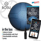 BOSU NexGen 25IN Home Fitness Exercise Gym Strength Flexibility Balance Trainer with Rubberized Non Skid Surface and Hand Air Pump