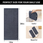 Homaxy 100% Cotton Terry Kitchen Towels(Dark Grey, 13 x 28 inches), Checkered Designed, Soft and Super Absorbent Dish Towels, 8 Pack