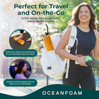 Oceanfoam Ripple Travel Foam Roller (11" x 3.35") Firm Mini Foam Roller for Physical Therapy, Deep Tissue Massage, Back Pain - High Density, Ergonomic Wave Textured - Yoga, Pilates, Exercise (Gold)