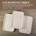 Koville Marble Tray, 12"x8" Marble Vanity Tray for Bathroom Kitchen Countertop, Rectangular Stone Tray for Cosmetics Perfume Trinket, Decorative Catchall Trays (12"x8"-Brown)