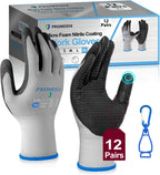 PROMEDIX P Nitrile Coated Work Gloves,MicroFoam Safety Work Gloves Men,Seamless Knit Nylon&spandex Gloves with Grip