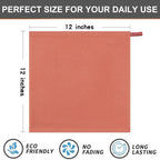 Kitinjoy 100% Cotton Kitchen Dish Cloths, 12 Pack Waffle Weave Ultra Soft Absorbent Dish Towels for Drying Dishes Quick Drying Kitchen Towels Dish Rags, 12 X 12 Inches, Coral