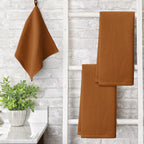 Artoid Mode 100% Cotton Caramel Waffle Weave Kitchen Dish Cloths, 13x28 Inch Ultra Soft Absorbent Quick Drying Kitchen Dish Towels Set of 4