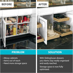 SlidingSusan Pull Out Drawer Organizer for Cabinets, Gliding Soft Close Shelves for Kitchen, Pantry, Bathroom, & Storage Organization, 9 Ply Baltic Birch, 14 Inch Wide x 21 Inch Deep