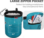 Rhino Valley Climbing Chalk Bag, No Leak Drawstring Chalk Bag with Adjustable Belt, Carabiner Clip and Zippered Pockets Chalk Bag for Climbing, Cross Fit, Weight Lifting & More