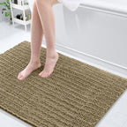 Arotive Luxury Chenille Bathroom Rug Mat, Extra Soft Thick Absorbent Shaggy Bath Rugs, Non-Slip Machine Wash Dry, Plush Bath Mats for Bathroom, Shower and Tub, 47x32, Camel
