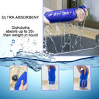 kimteny 13x28 Inches Kitchen Cloth Dish Towels, 400 GSM Premium Dishcloths, Super Absorbent Coral Velvet Microfiber Cleaning Cloths, Fast Drying Rags for Washing Dishes (8 Pack, Blue)