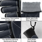 TICONN Welding Gloves, 1000°F Heat-Resistant Fireproof Leather Gloves for Welders, Stick, Forge, Mig, Tig, BBQ, Baking, Oven