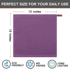 Kitinjoy 100% Cotton Kitchen Dish Cloths, 8 Pack Waffle Weave Ultra Soft Absorbent Dish Towels for Drying Dishes Quick Drying Kitchen Towels Dish Rags, 12 X 12 Inches, Violet