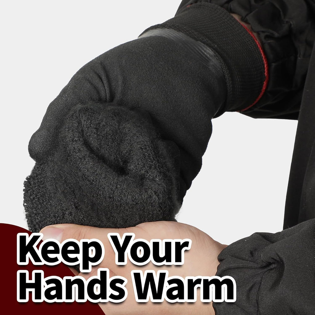 Schwer 2 Pairs FreezeGuard Winter Work Gloves, ANSI A2 Cut Resistant Freezer Gloves for Outdoor Cold Weather Keep Hands Warm, Waterproof Gloves for Shoveling Snow, Ice Fishing, XXL