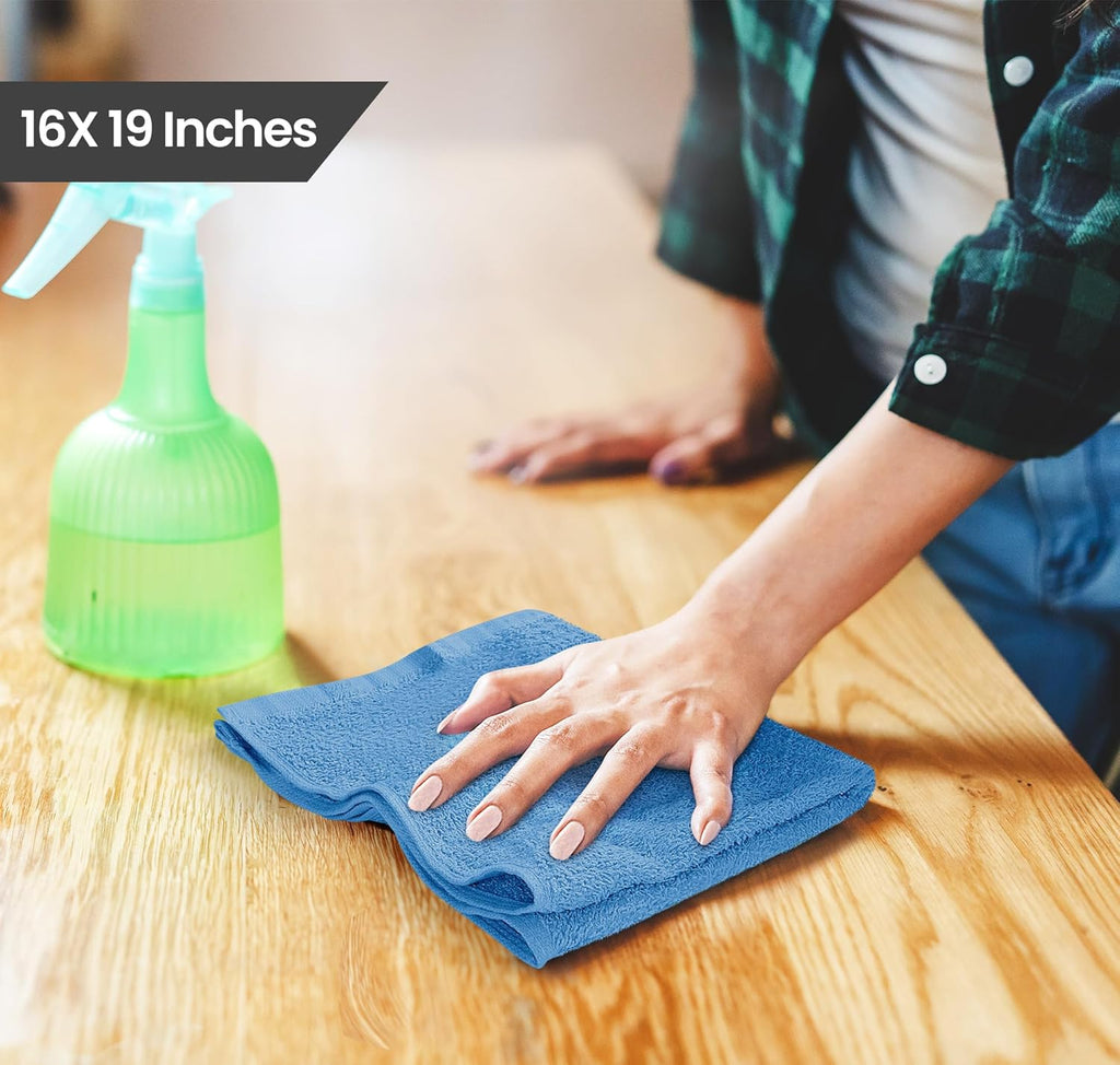 Utopia Towels Kitchen Bar Mops, Pack of 12, 16 by 19 Inches, 100% Cotton Ring Spun, Super Absorbent Towels, Multi-Purpose Cleaning Towels for Home and Kitchen Bars