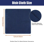 Homaxy Microfiber Waffle Weave Kitchen Dish Cloths, 12 x 12 Inch Ultra Absorbent and Solid Color Dish Towels for Kitchen Fast Drying Dishcloth for Washing Dishes, 6 Pack, Navy Blue