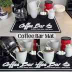Coffee Station Mat Brewed Fresh Daily Self Serve Coffee Bar Matt for Countertop, Large 18 x 12 in Mats for Kitchen Decor and Accessories Sign for Kitchen, Tiki Decor and Bar Matts for Bartending