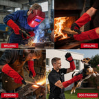 16 Inch Welding Gloves Heat Resistant 932°F for MIG/TIG/Stick Welding/Forging