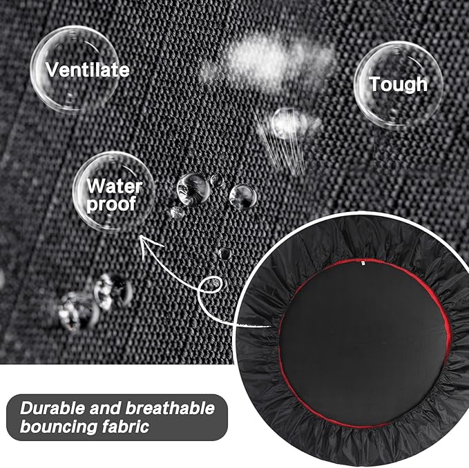 Rebounder Trampoline for Adults, 40"/50" Foldable Spring Fitness Trampoline - 450 lbs Capacity, Quiet & Stable Indoor/Outdoor Exercise Equipment for Cardio Workout