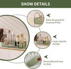 YCIA&DONE Bathroom Organizer Countertop, Makeup Storage, Skincare Cosmetic Tray Shelf, Perfume Holder Rack for Vanity Counter, Large Capacity, Easy to Install, Clean, 1 Tier, Vintage Green