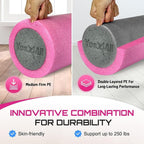 Yes4All High-Density EPP Round Back Roller Foam, Exercise Foam Roller for Yoga, Pilates & Stretching - 12, 18, 24, 36 inch