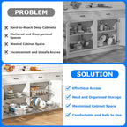 WelFurGeer Soft Close Slide Out Cabinet Shelf, 17" W x 22" D Pull Out Drawers for Kitchen Cabinets, Kitchen Shelf Organizer, Cupboard Organizers and Storage, Under Cabinet Pull Out Shelves