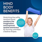 BouncyBand Stretch Band Focus Tool – 30” Resistance Band for Kids Stretches to Over 46” – Silent Sensory Tool Awakens Imagination, Develops Balance, and Strengthens Muscles