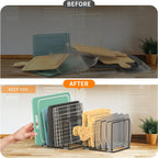 Cutting Board Organizer, Kitchen Cabinet Organizer, Divided Rack with 5 Slots for Baking Trays, Cutting Boards - Cookie sheet Organizer Inside Cabinet, Baking Sheets Holder (large)