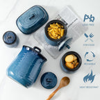 Hasense Ceramic Coffee Container with Airtight Lid, Candy Canister for Countertop, 80 FL OZ Large Food Storage Jar for Sugar,Tea,Flour,Spice,Salt,Cookies,Candy,Treat,Snack,Treats (Blue)