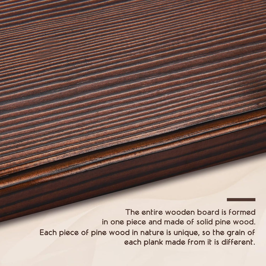 38.6'' Large Coat Rack Wall Mount Coat Hooks Coat Hanger with 10 Metal Black Triple- Hooks Brown Pine Real Wood Plank Hat Rack for Wall Hooks for Hanging Coat Hat Jacket