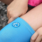 KARM Kids Knee Brace Sleeve - Youth Knee Compression Sleeve for Kids, Child - Support for Pain, Sports, Football, Basketball, Gymnastics, Recovery, Boys & Girls (Blue)
