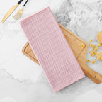 Homaxy Microfiber Waffle Weave Kitchen Towels, 16 x 28 Inch Ultra Absorbent and Solid Color Dish Towels, 6 Pack, Pink