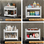 2-Tier Cup Drying Rack & Coffee Bar Accessories with Drying Tray, Coffe Mug Holder Rack for Countertop - Baby Bottle Organizer, Sippy Cup Storage, Tea holder & Glass Cup Organizer