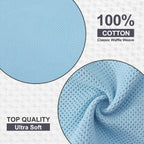 Kitinjoy 100% Cotton Kitchen Dish Cloths (12 X 12 Inches, Sky Blue),6 Pack Waffle Weave Ultra Soft Absorbent Dish Towels for Drying Dishes Quick Drying Kitchen Towels Dish Rags