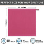 Kitinjoy 100% Cotton Kitchen Dish Cloths, 12 Pack Waffle Weave Ultra Soft Absorbent Dish Towels for Drying Dishes Quick Drying Kitchen Towels Dish Rags, 12 X 12 Inches, Hot Pink