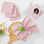 Homaxy Microfiber Waffle Weave Kitchen Dish Cloths, 12 x 12 Inch Ultra Absorbent and Solid Color Dish Towels for Kitchen Fast Drying Dishcloth for Washing Dishes, 12 Pack, Pink